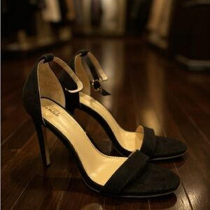 Elegant Black Ankle Strap Heels